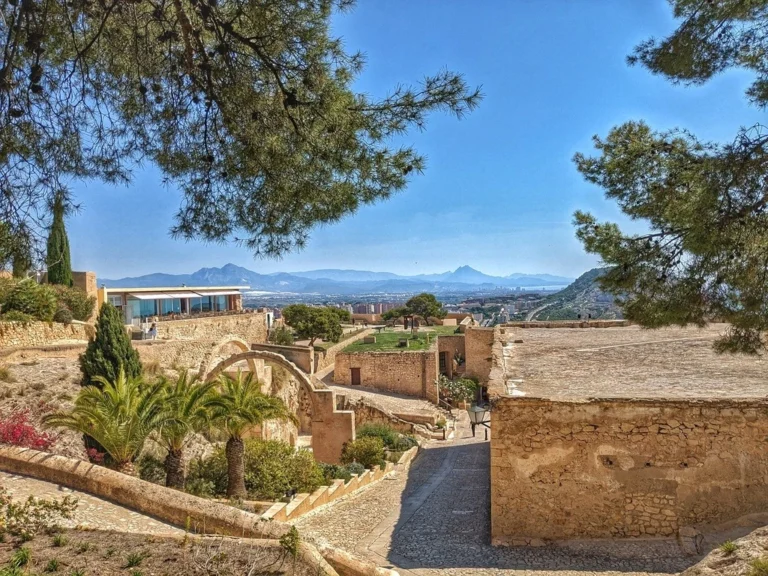 Alicante seen from above, showcasing the cityscape from Santa Bárbara Castle