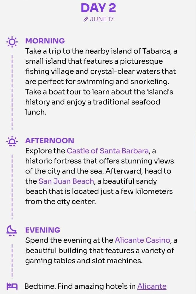 Day 2 Alicante itinerary by RoamAround: Tabarca Island, Santa Bárbara, San Juan Beach and Alicante Casino