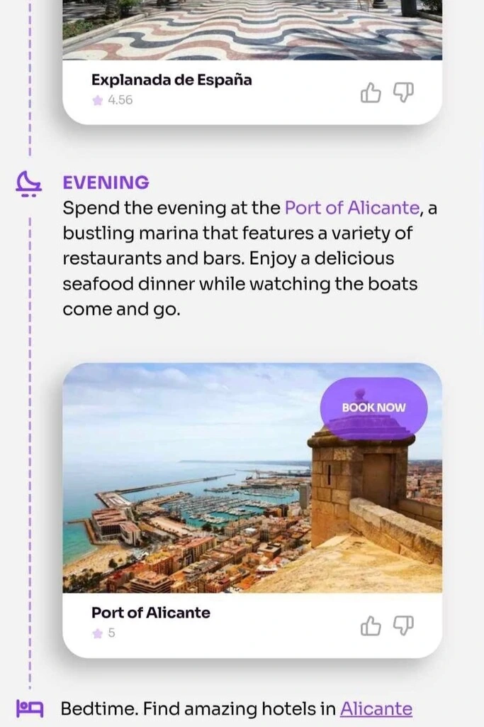 Evening Day 1 itinerary for Alicante by RoamAround: suggested visit to Port of Alicante