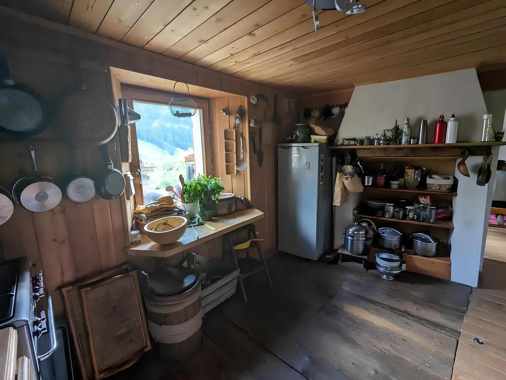 Old wooden kitchen designed in French countryside